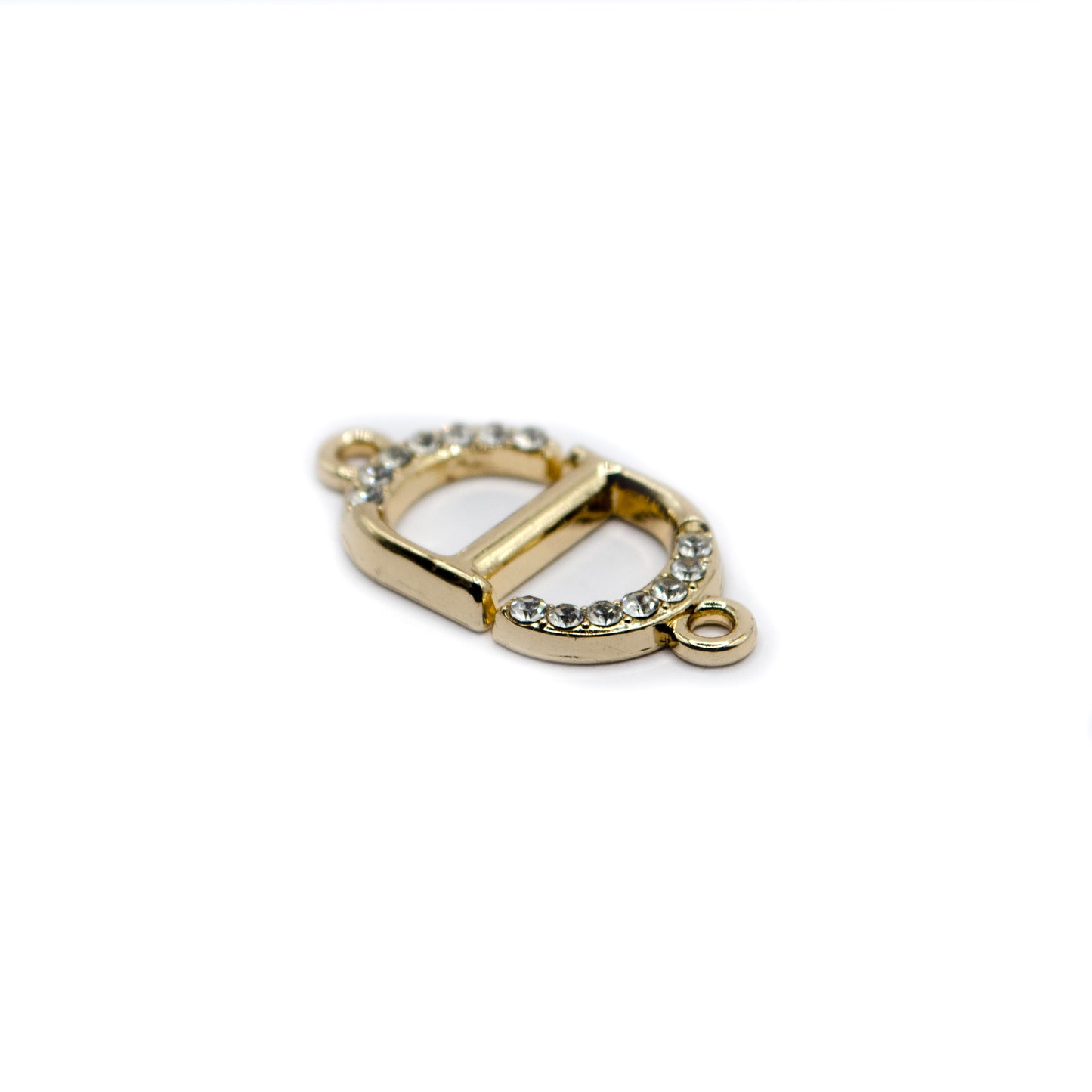 CD Initials Metal Connector with Rhinestones