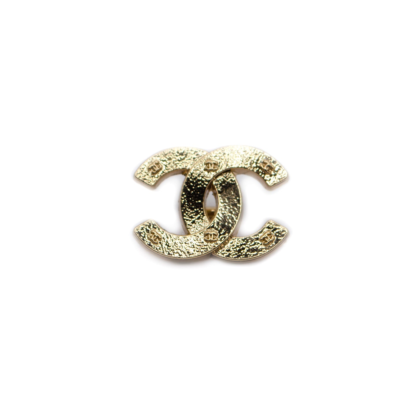 Designer Embossed CC Initials Button