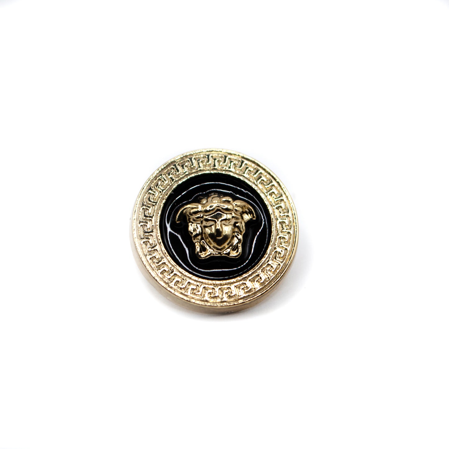 Medusa Black Gold Colour Metal Button . 2 Sizes
