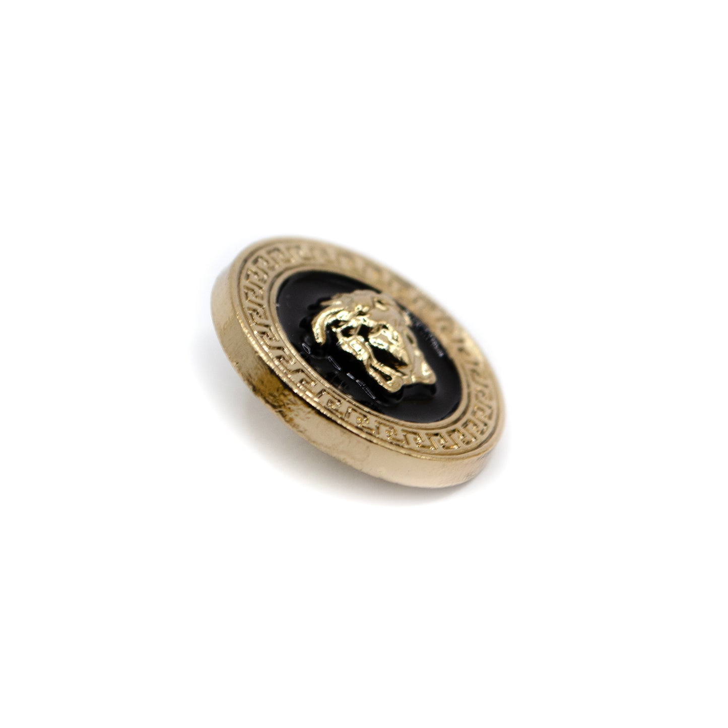 Medusa Black Gold Colour Metal Button . 2 Sizes