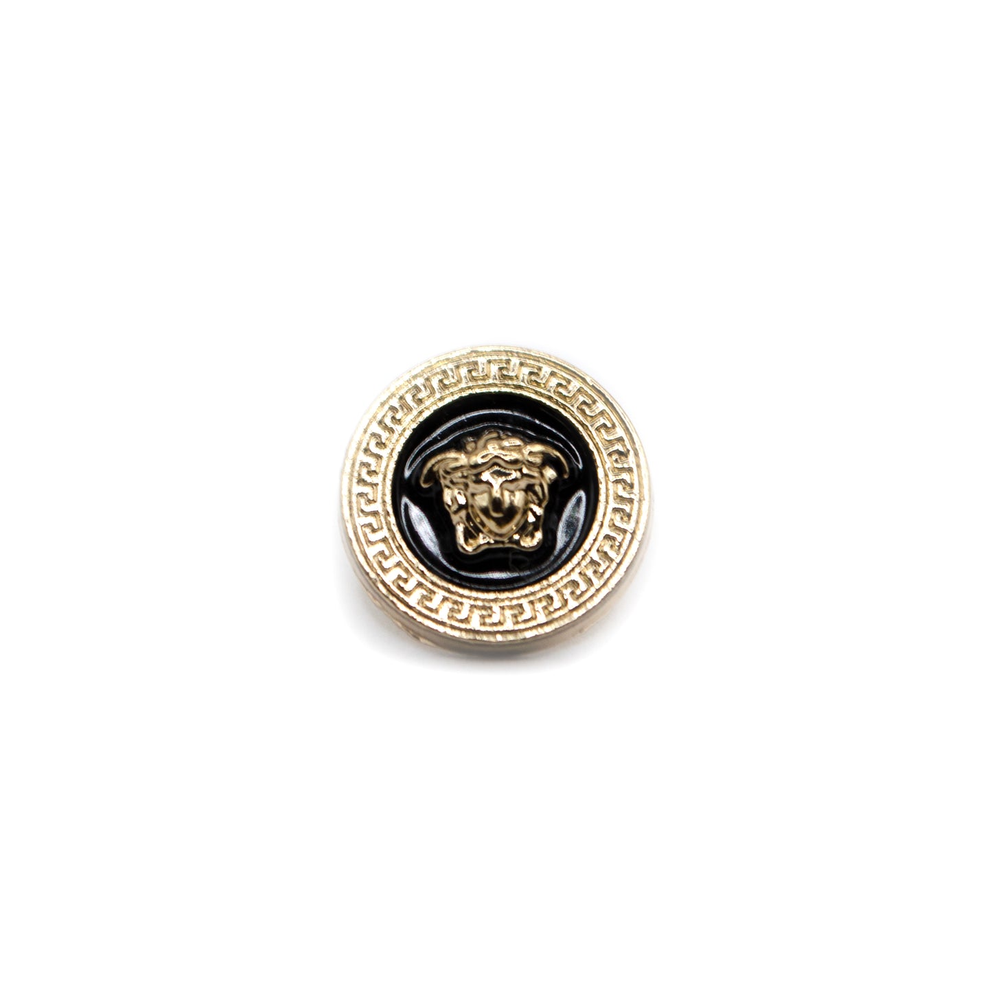 Medusa Black Gold Colour Metal Button . 2 Sizes