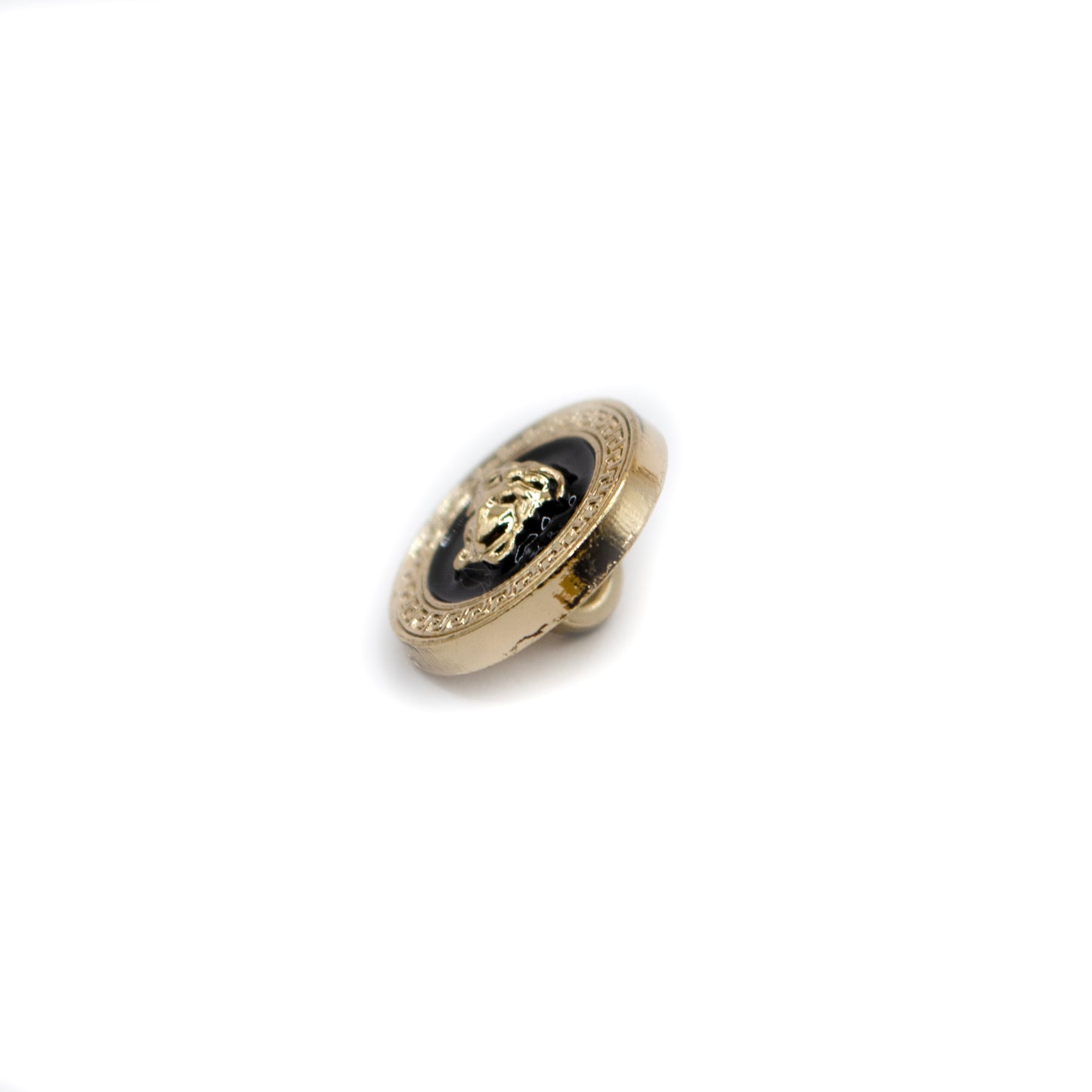 Medusa Black Gold Colour Metal Button . 2 Sizes