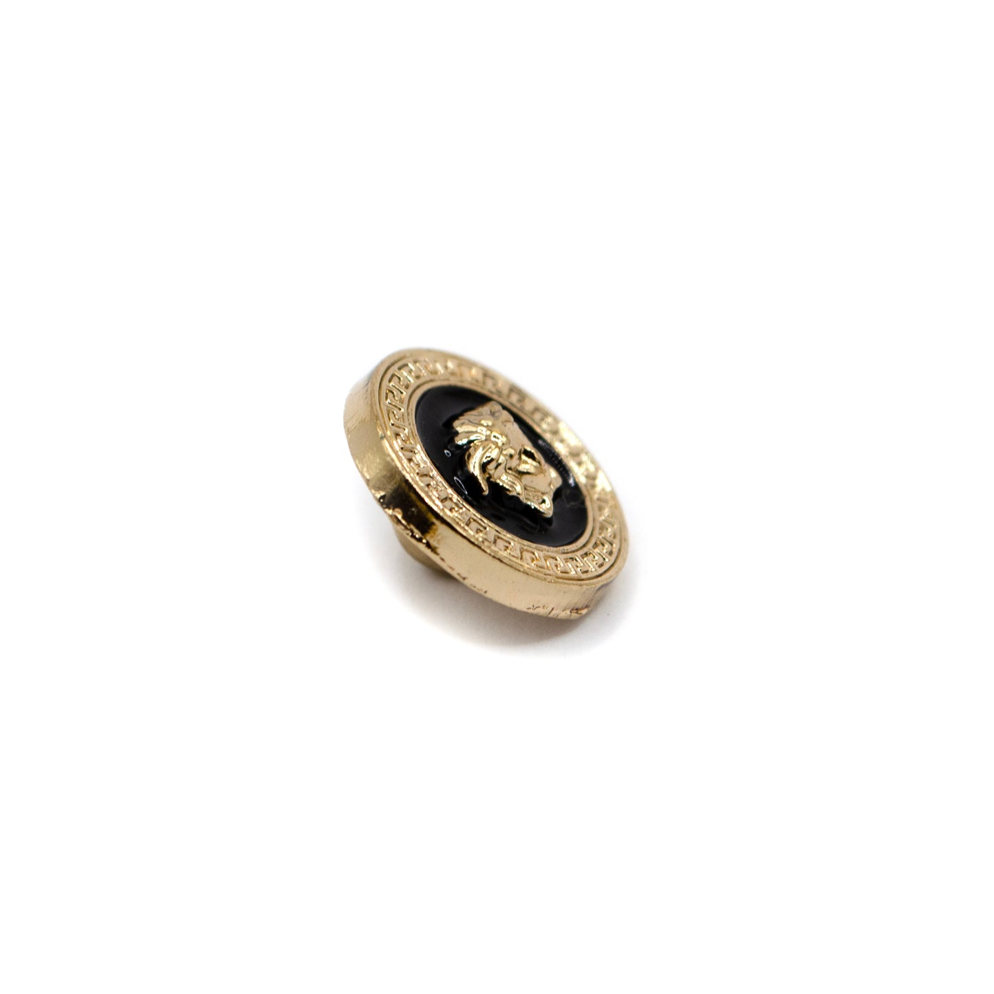 Medusa Black Gold Colour Metal Button . 2 Sizes