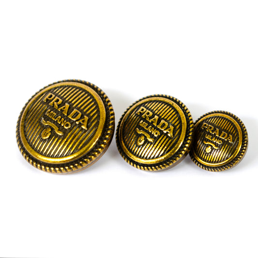Designer Initials Bronze Colour Metal Button . 3 Sizes