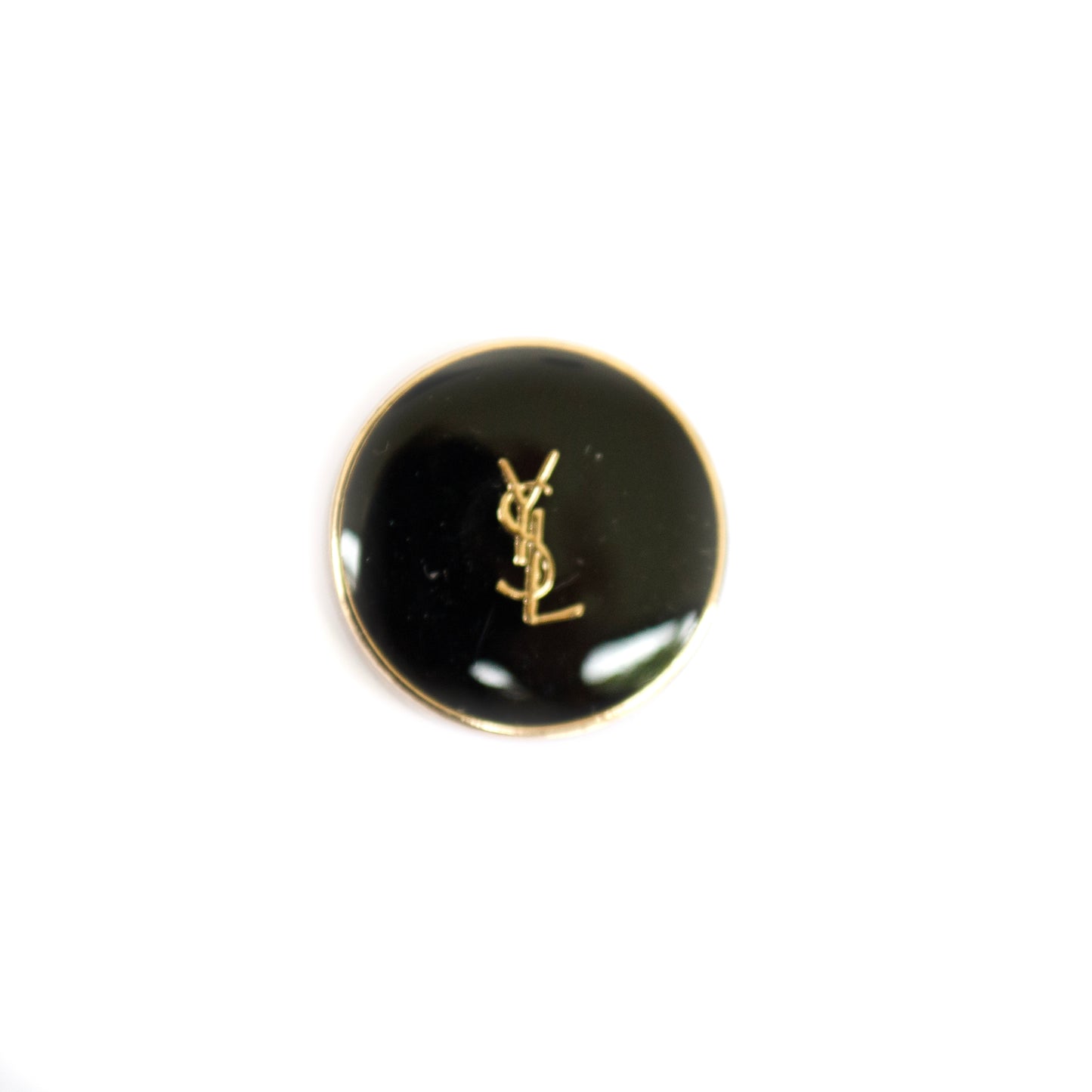 Designer Initials Black Gold Colour Metal Button . 2 Sizes