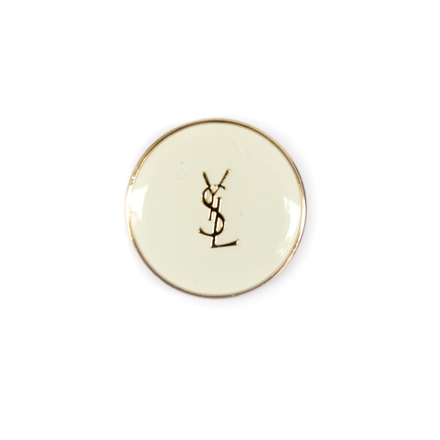 Designer Initials WhiteGold Colour Metal Button . 2 Sizes