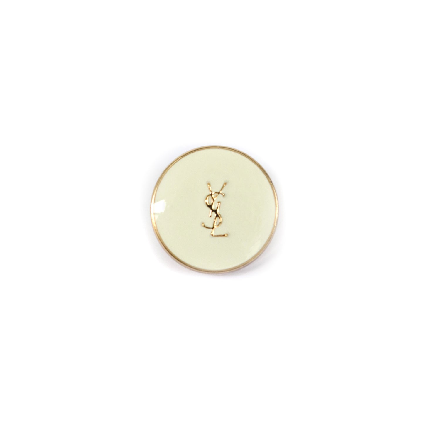 Designer Initials WhiteGold Colour Metal Button . 2 Sizes