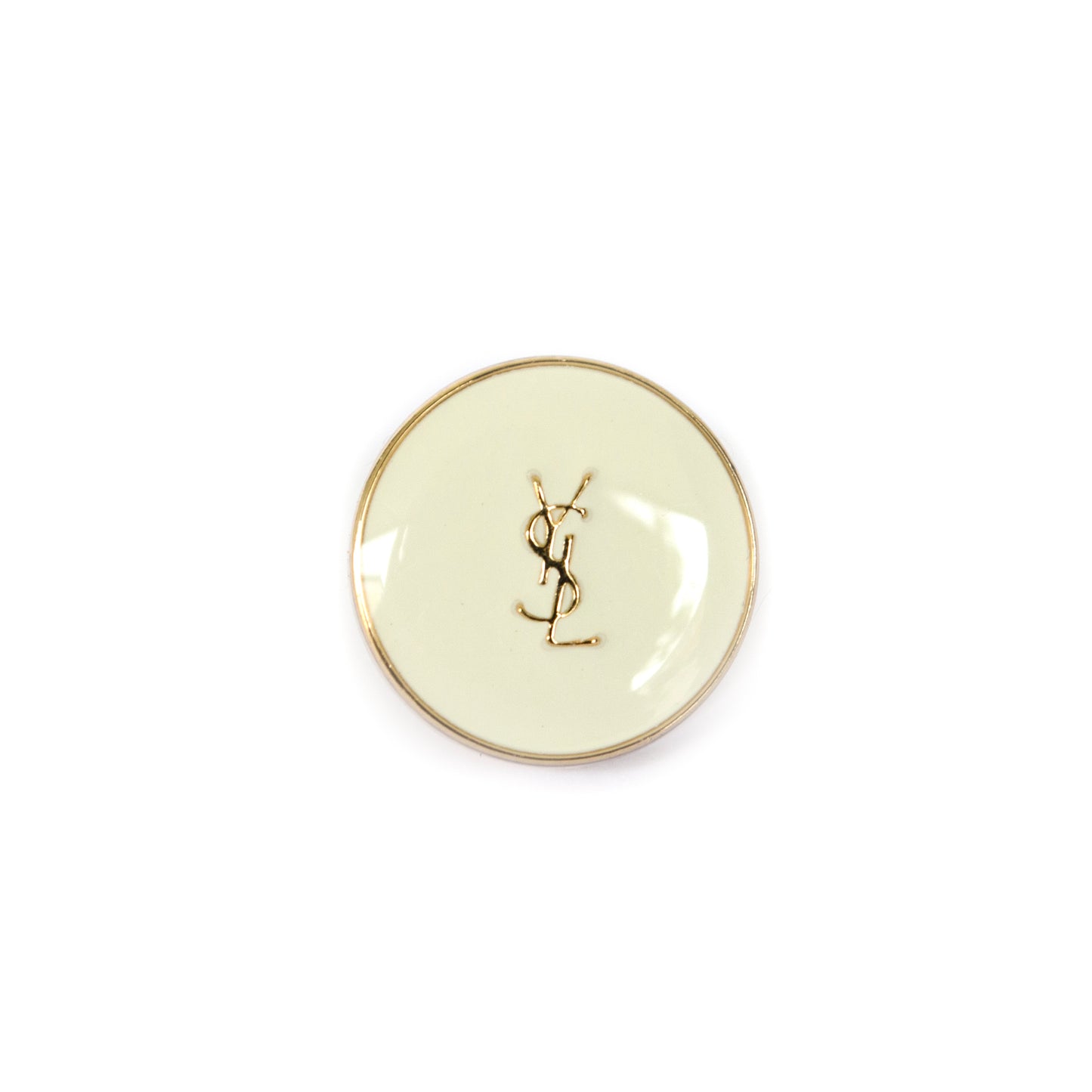 Designer Initials WhiteGold Colour Metal Button . 2 Sizes