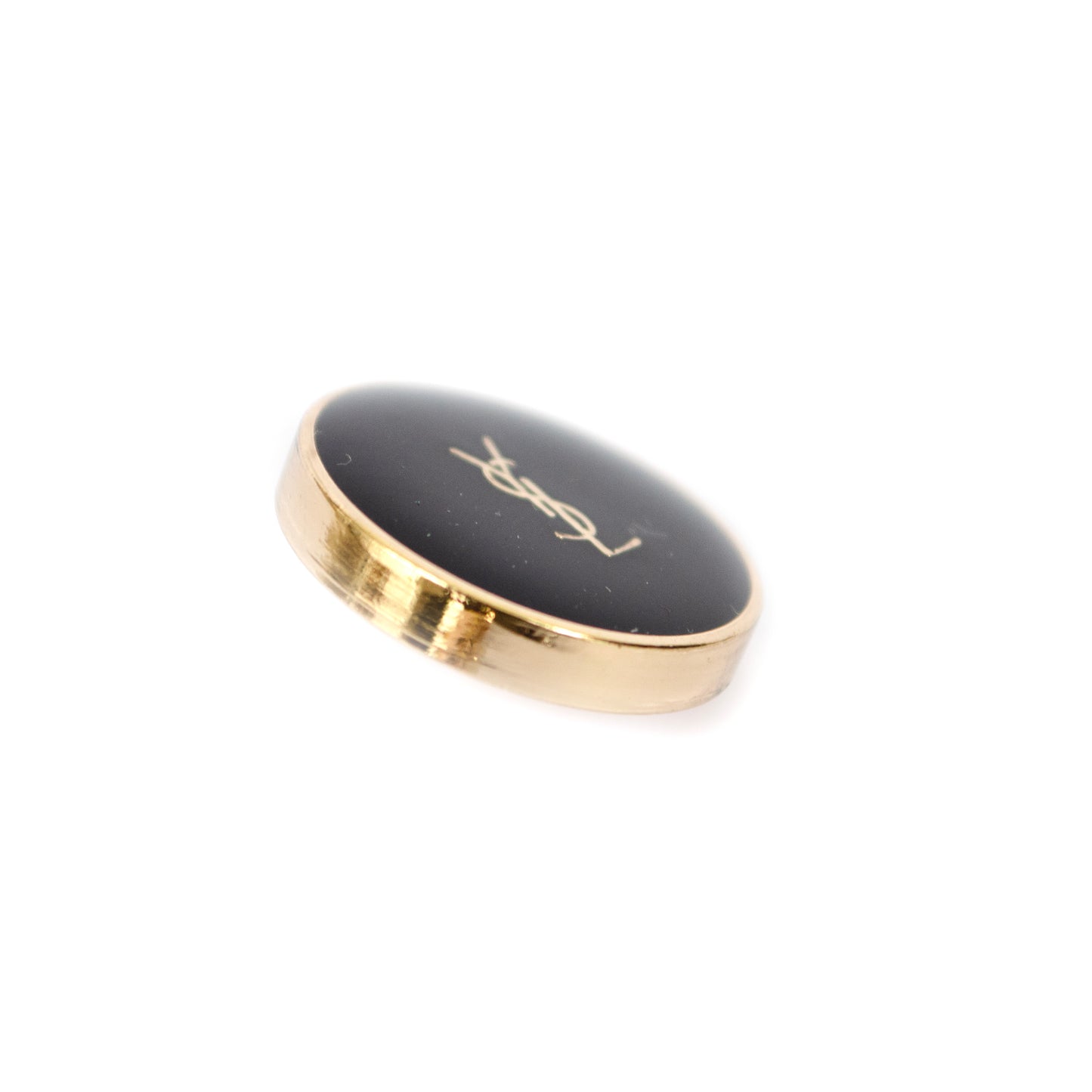 Designer Initials Black Gold Colour Metal Button . 2 Sizes