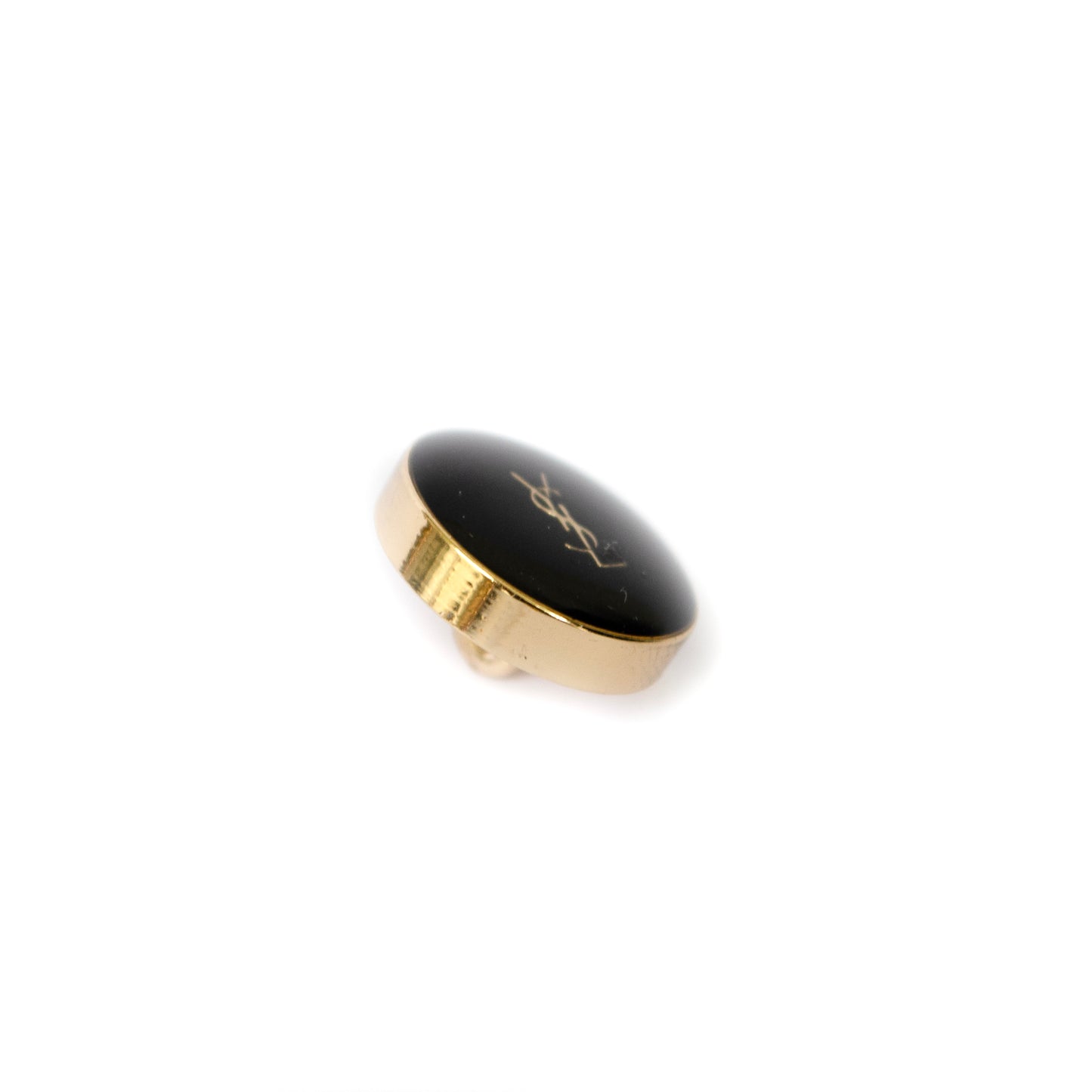 Designer Initials Black Gold Colour Metal Button . 2 Sizes