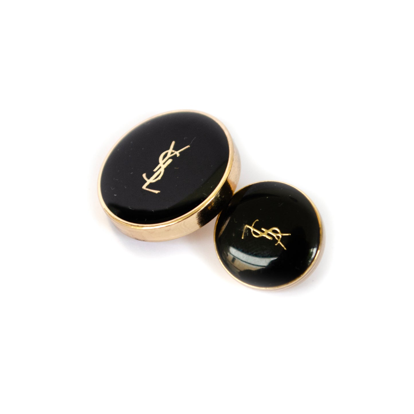 Designer Initials Black Gold Colour Metal Button . 2 Sizes