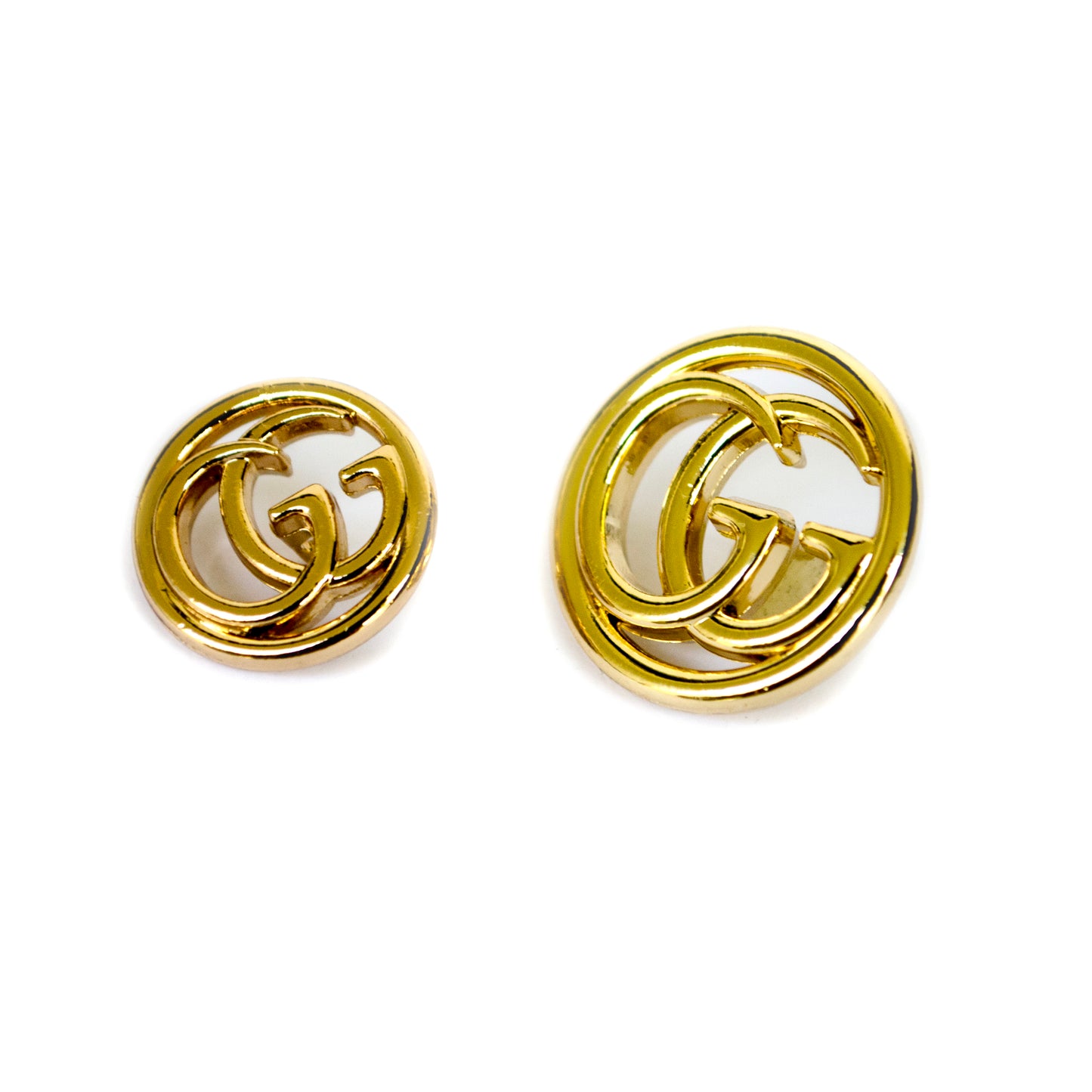 Designer Initials Gold Colour Metal Button . 2 Sizes