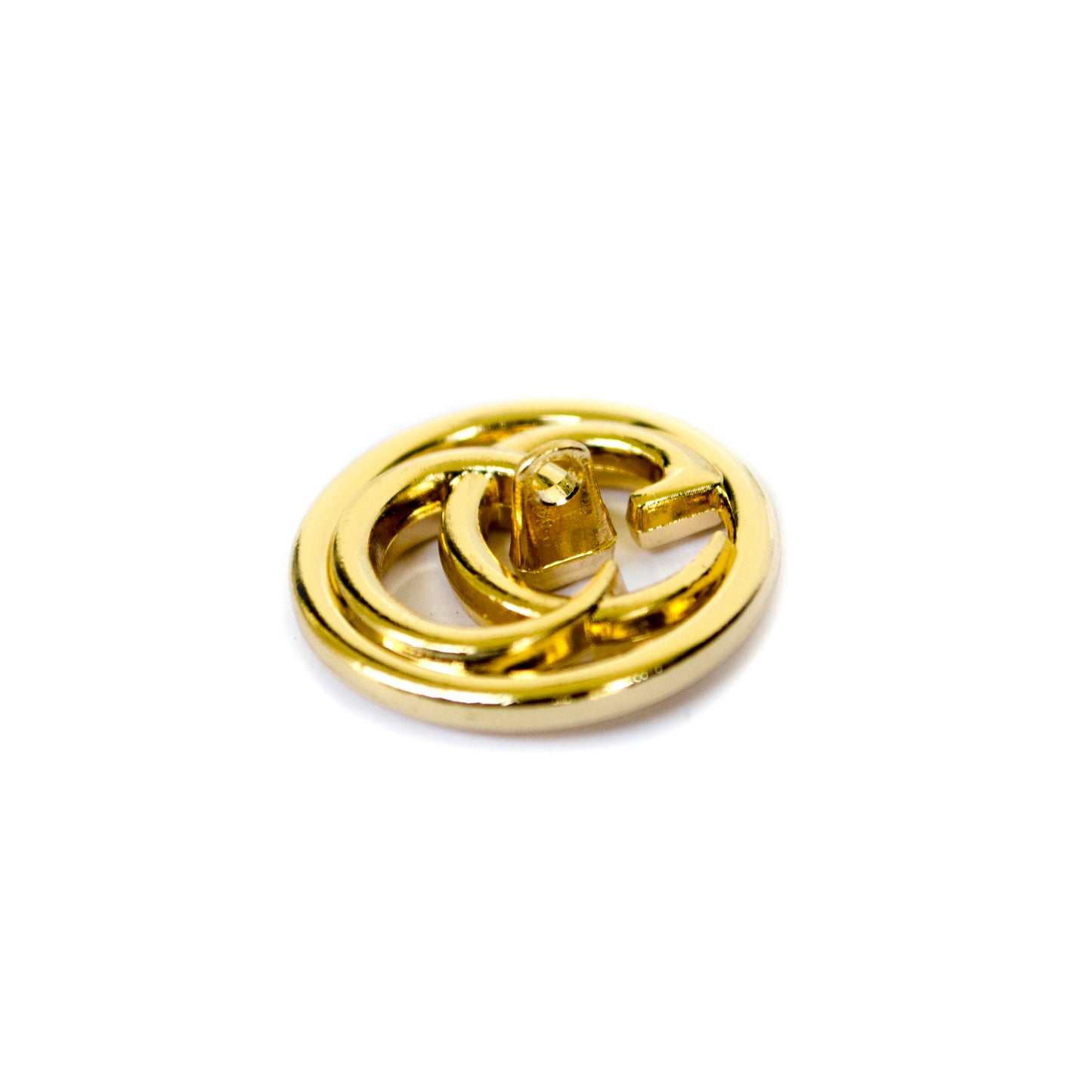Designer Initials Gold Colour Metal Button . 2 Sizes