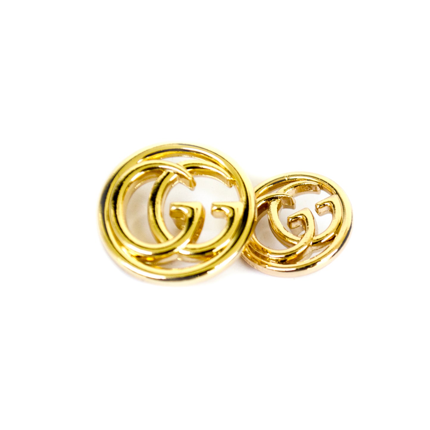 Designer Initials Gold Colour Metal Button . 2 Sizes