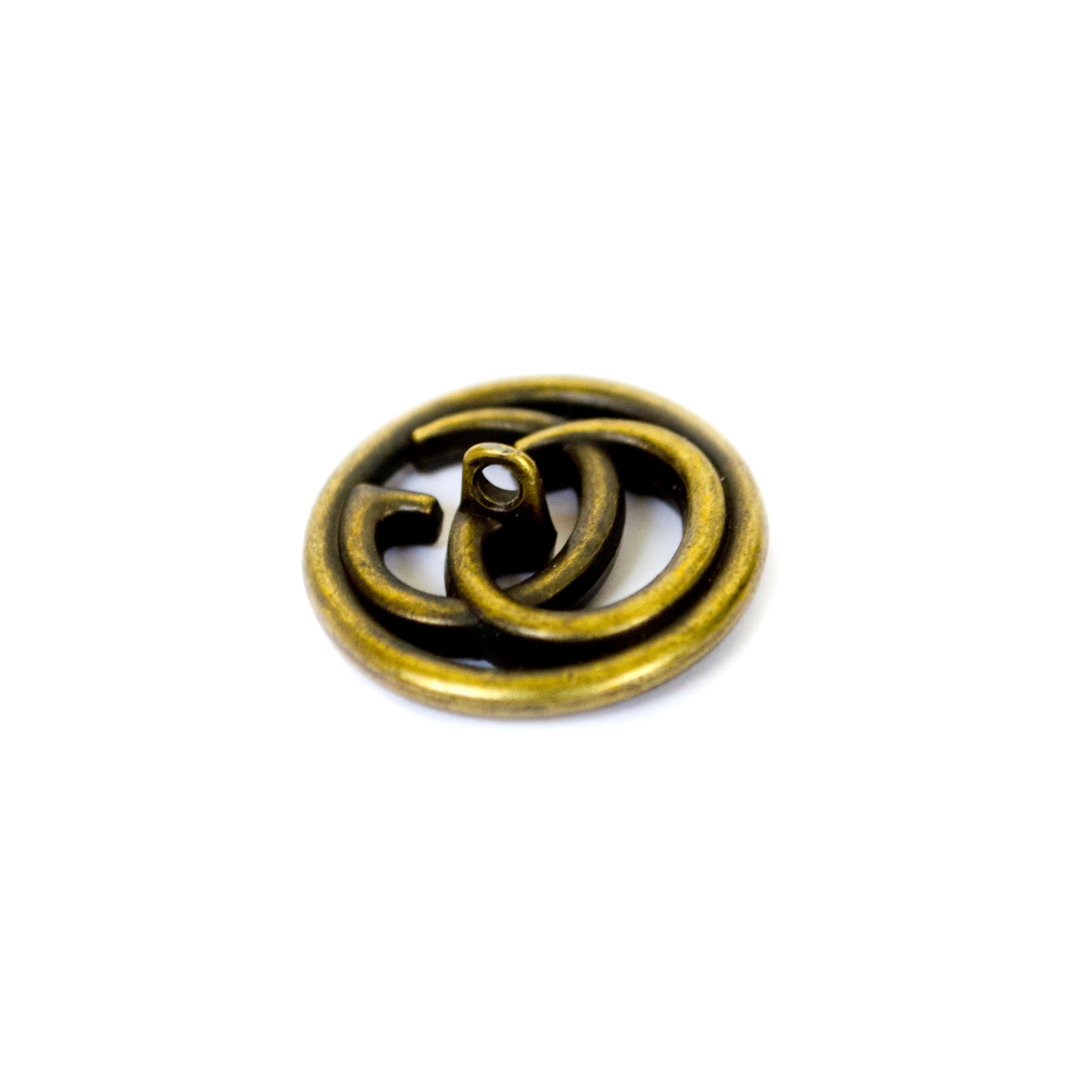 Designer Initials Bronze Colour Metal Button . 2 Sizes