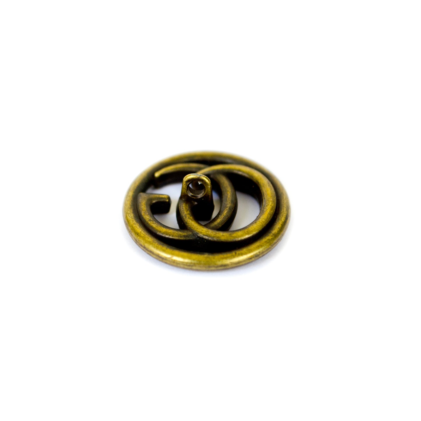 Designer Initials Bronze Colour Metal Button . 2 Sizes