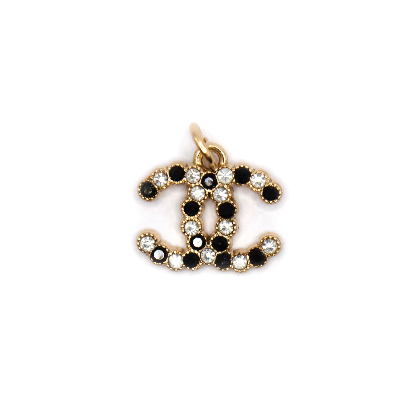 Designer CC Initials  Pendant  Black and White 18 mm