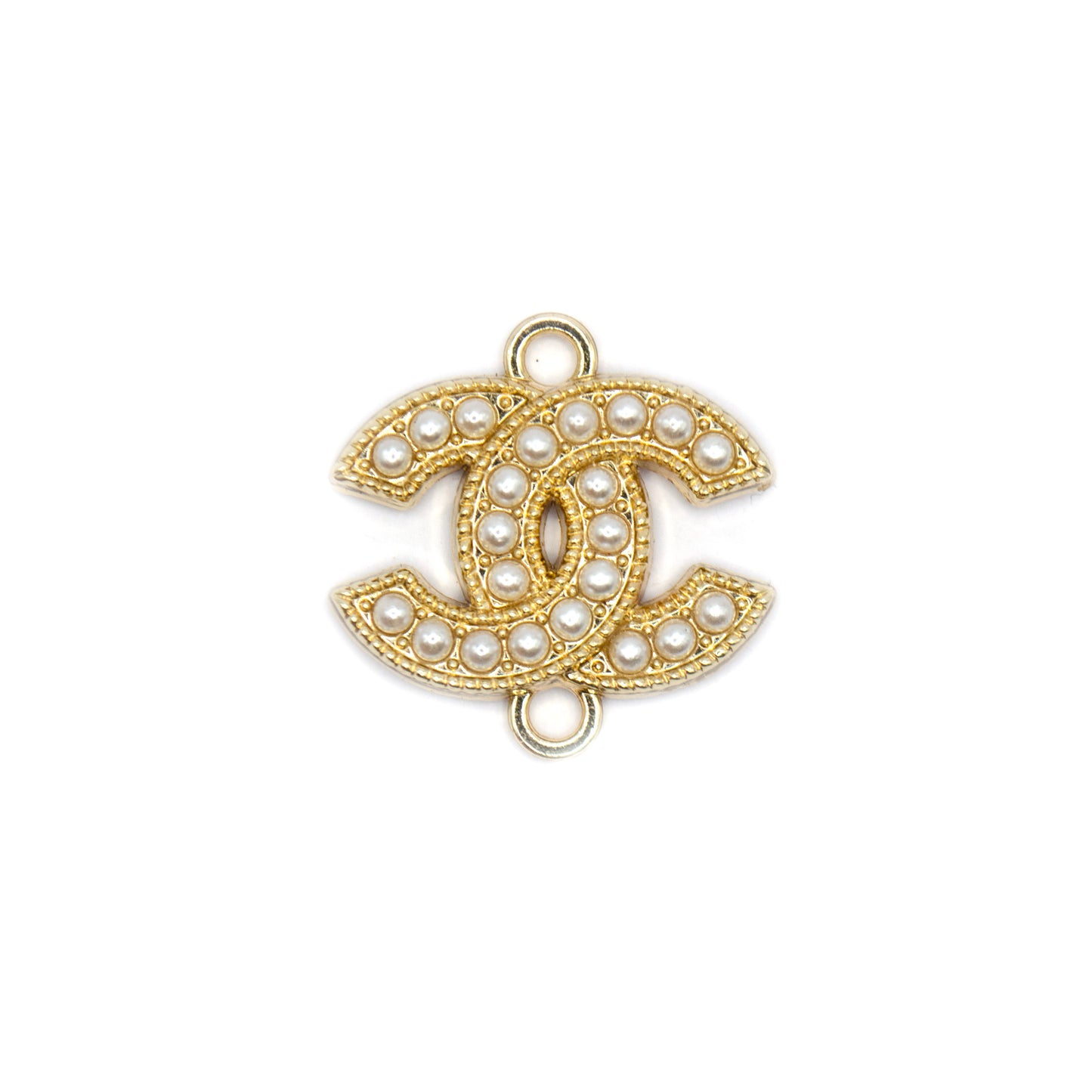CC Initials  Metal Connector with Pearls  22 mm