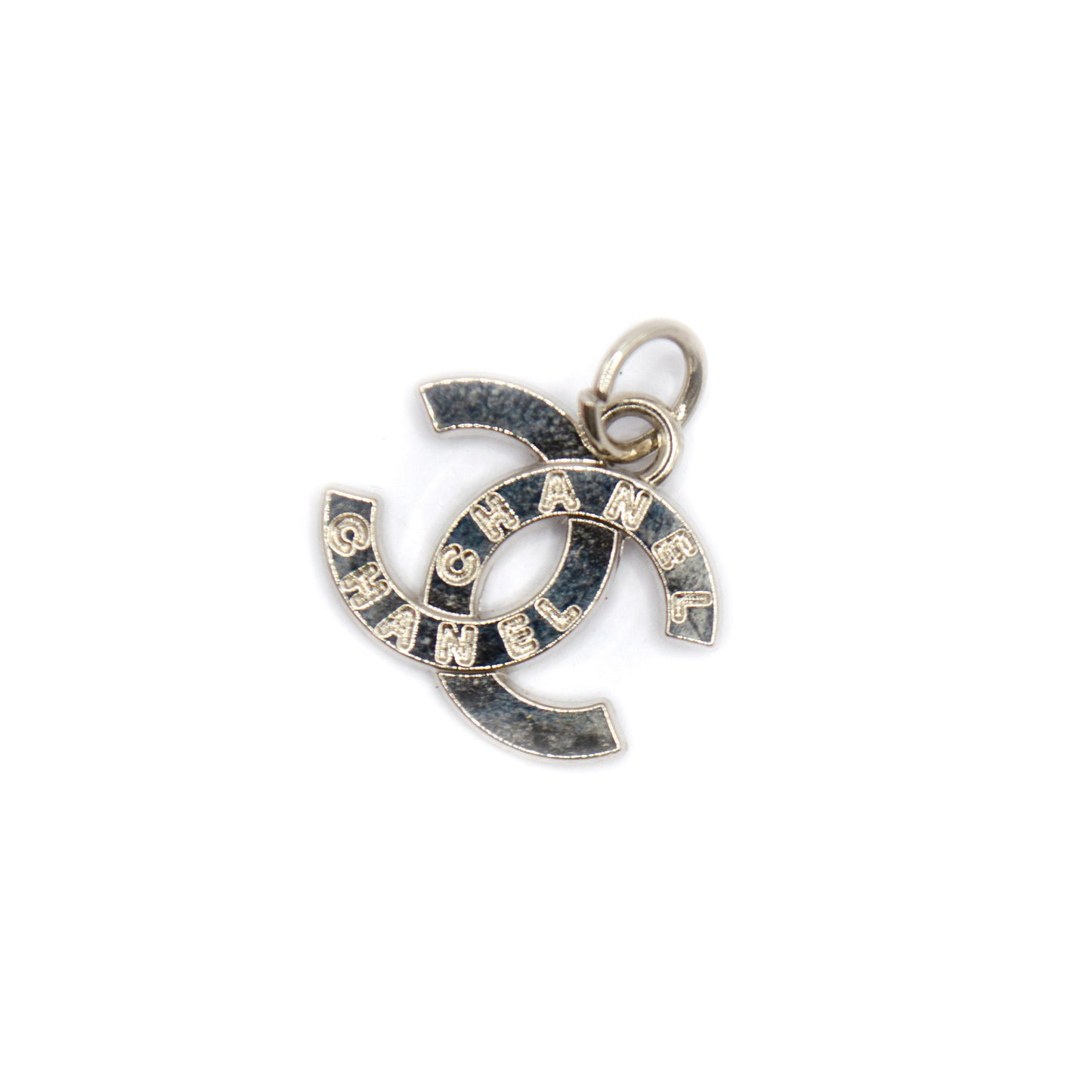 Designer Embossed CC Initials Pendant