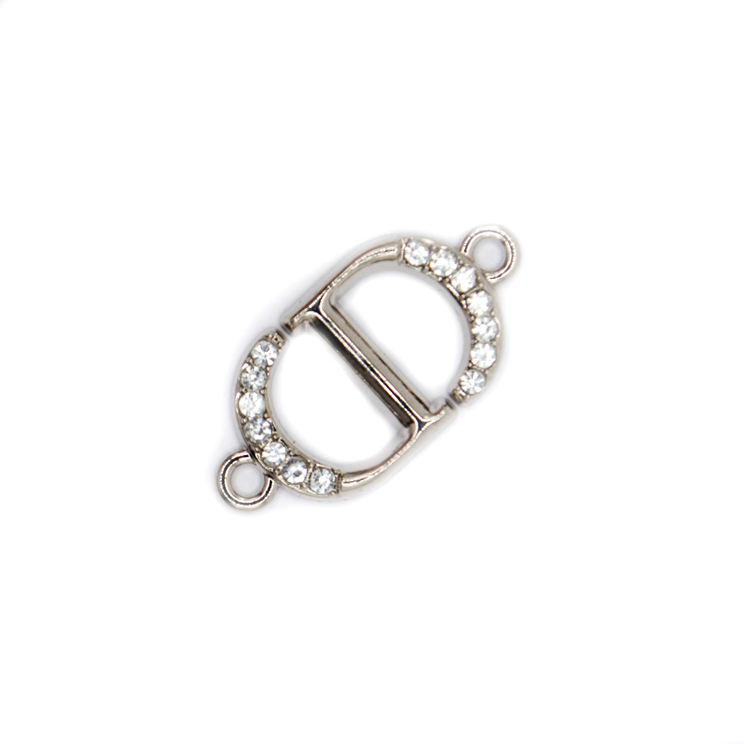 CD Initials  Metal Connector with Rhinestones
