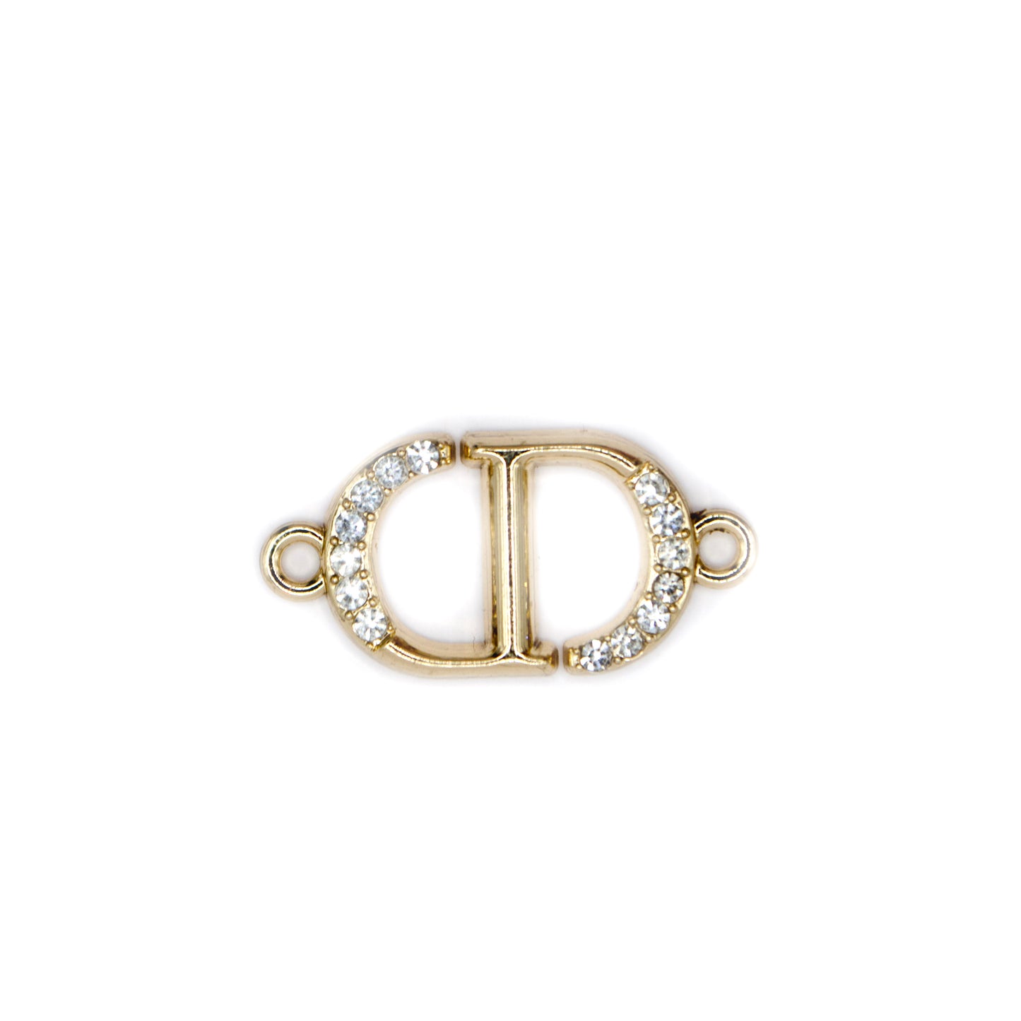 CD Initials  Metal Connector with Rhinestones