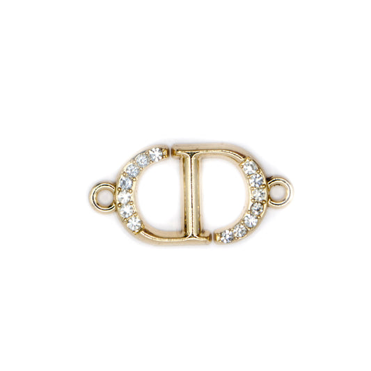 CD Initials  Metal Connector with Rhinestones
