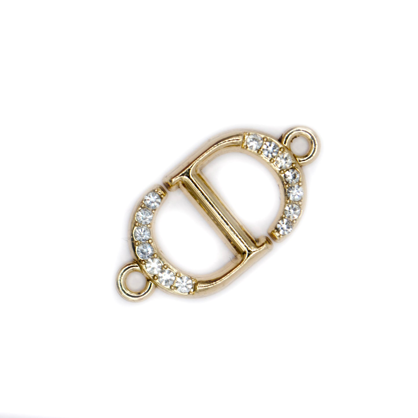 CD Initials  Metal Connector with Rhinestones