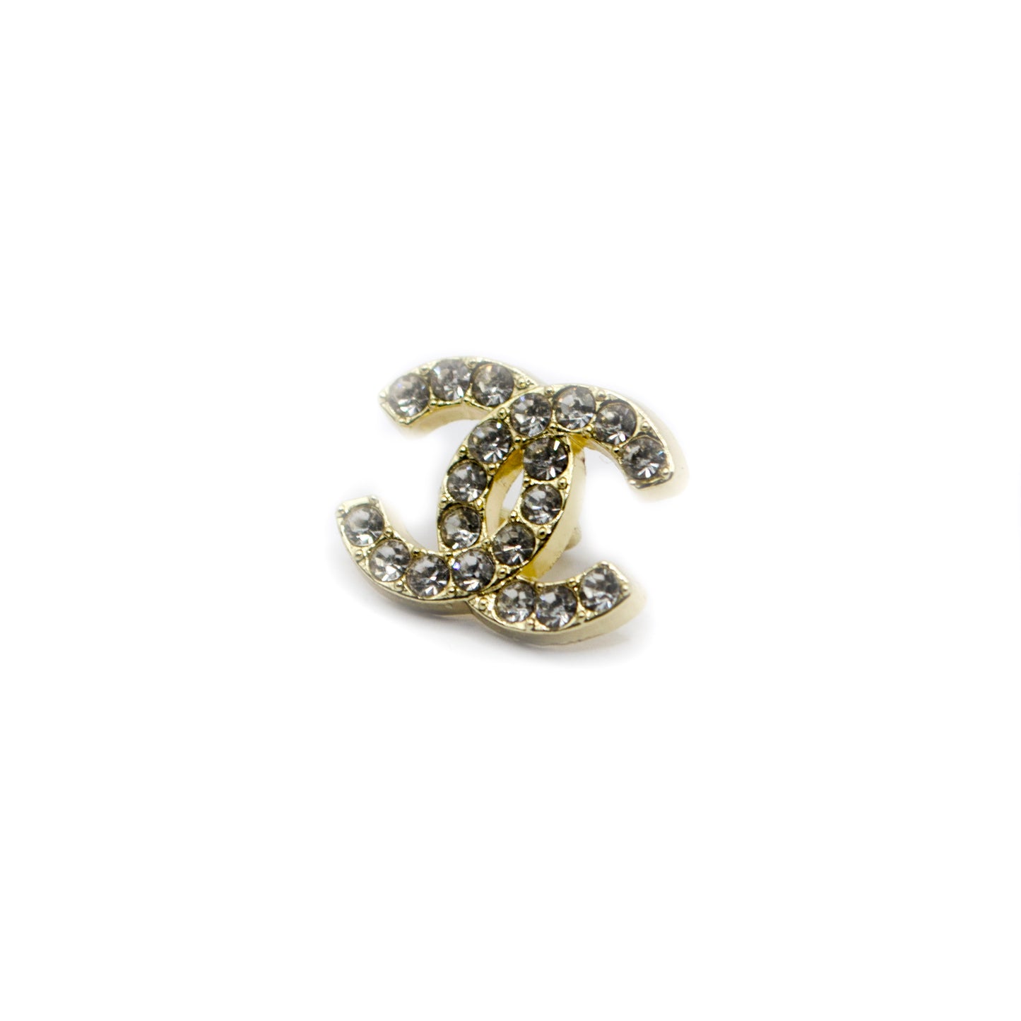 Designer Initials CC  Crystals Metal Button