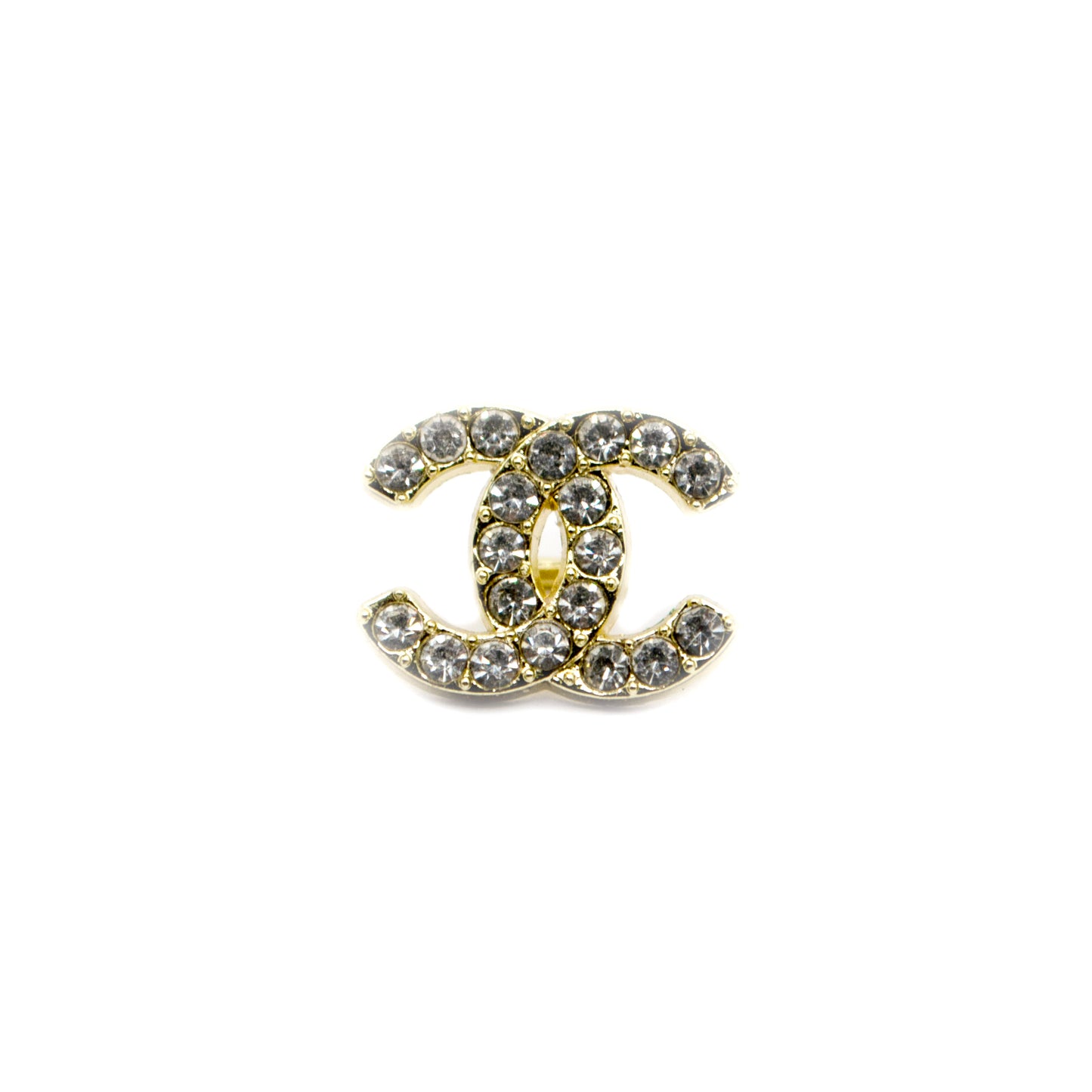 Designer Initials CC  Crystals Metal Button