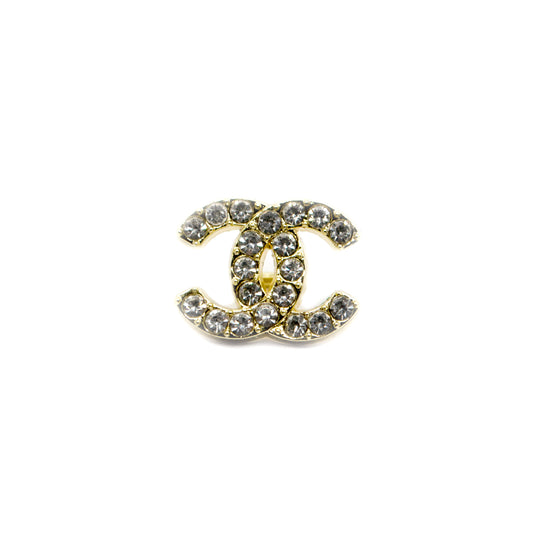 Designer Initials CC  Crystals Metal Button