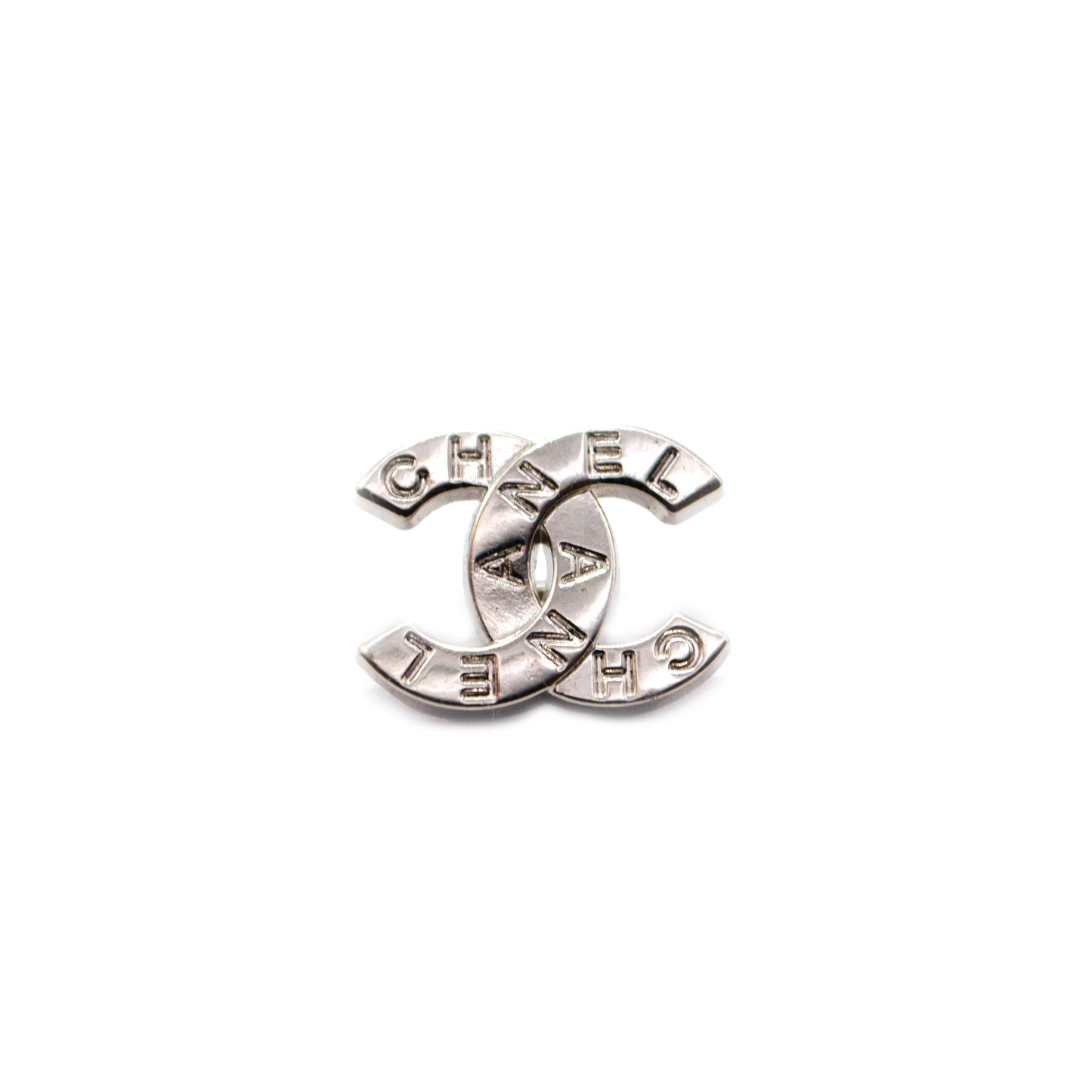 Designer Embossed CC Initials Button