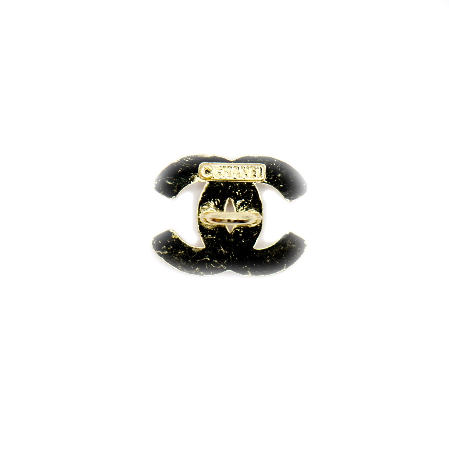 Designer Initials CC  Crystals Metal Button