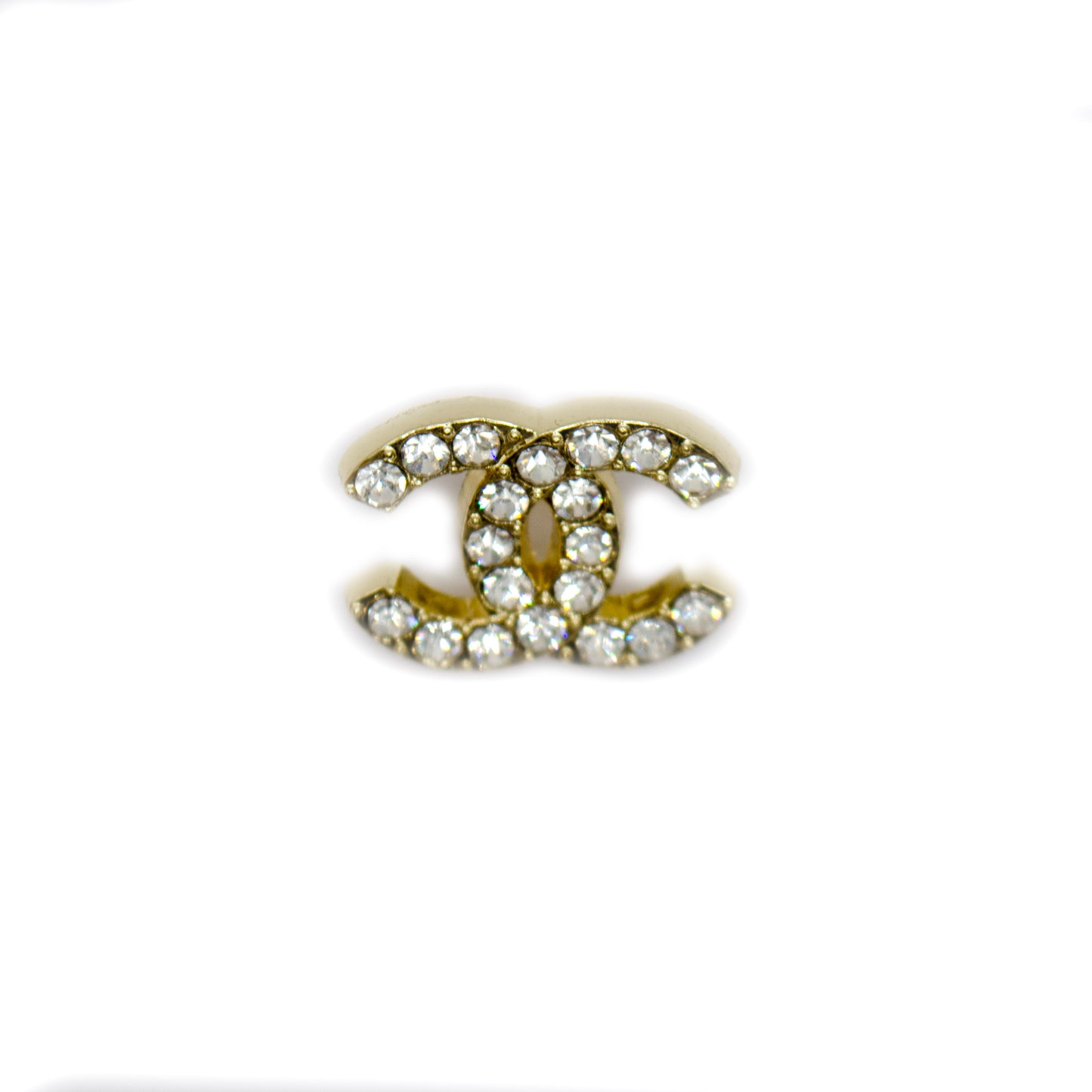 Designer Initials CC  Crystals Metal Button