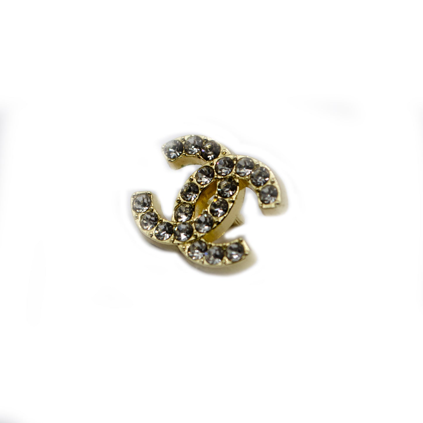 Designer Initials CC  Crystals Metal Button