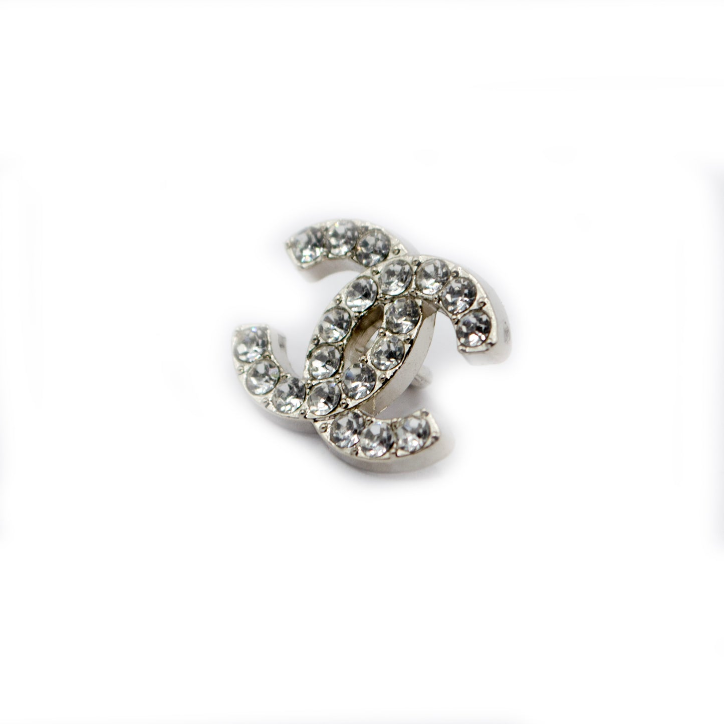 Designer Initials CC  Crystals Metal Button