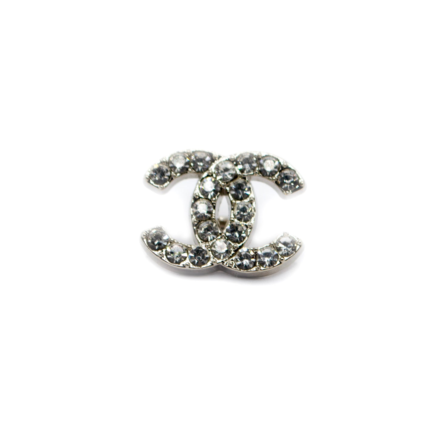 Designer Initials CC  Crystals Metal Button