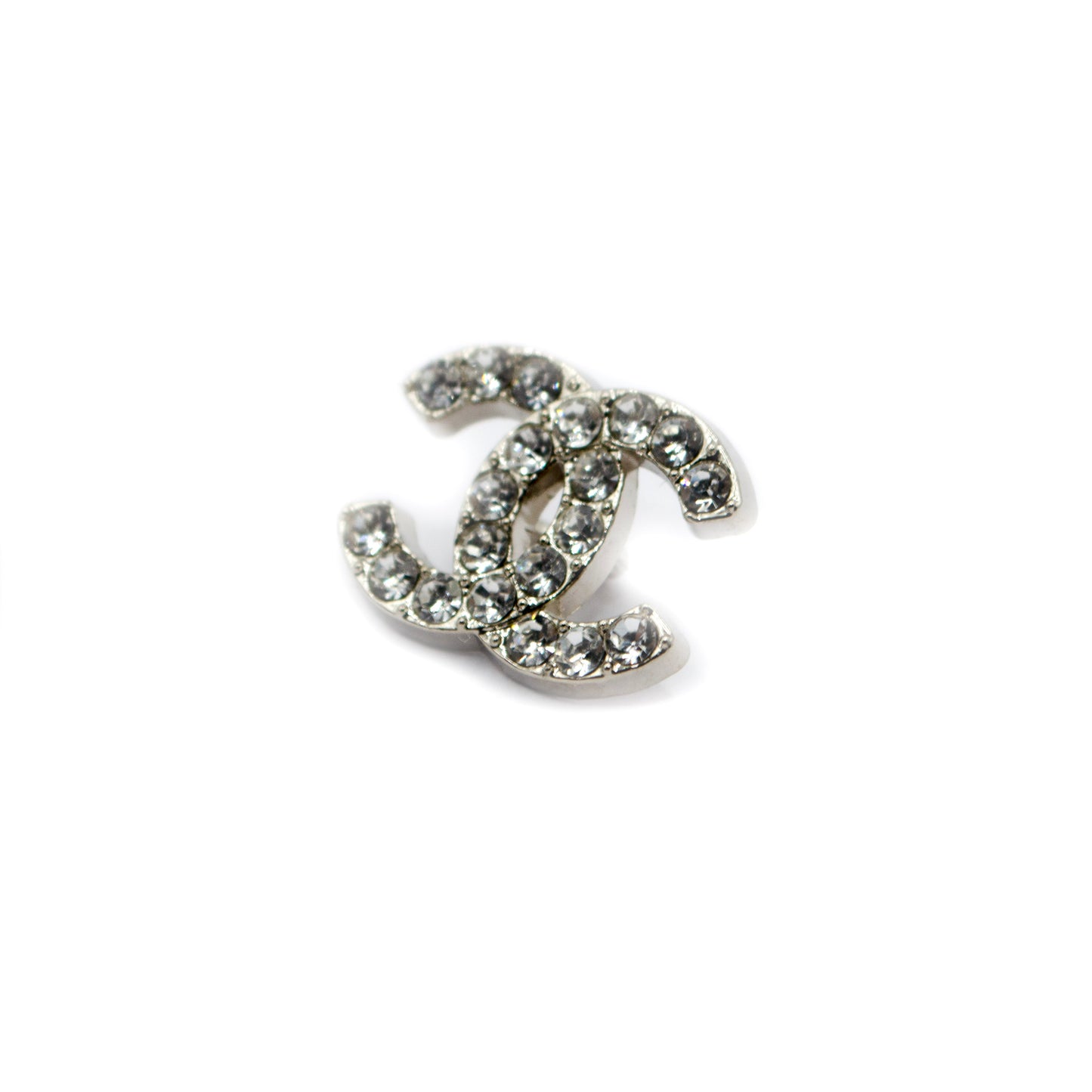 Designer Initials CC  Crystals Metal Button