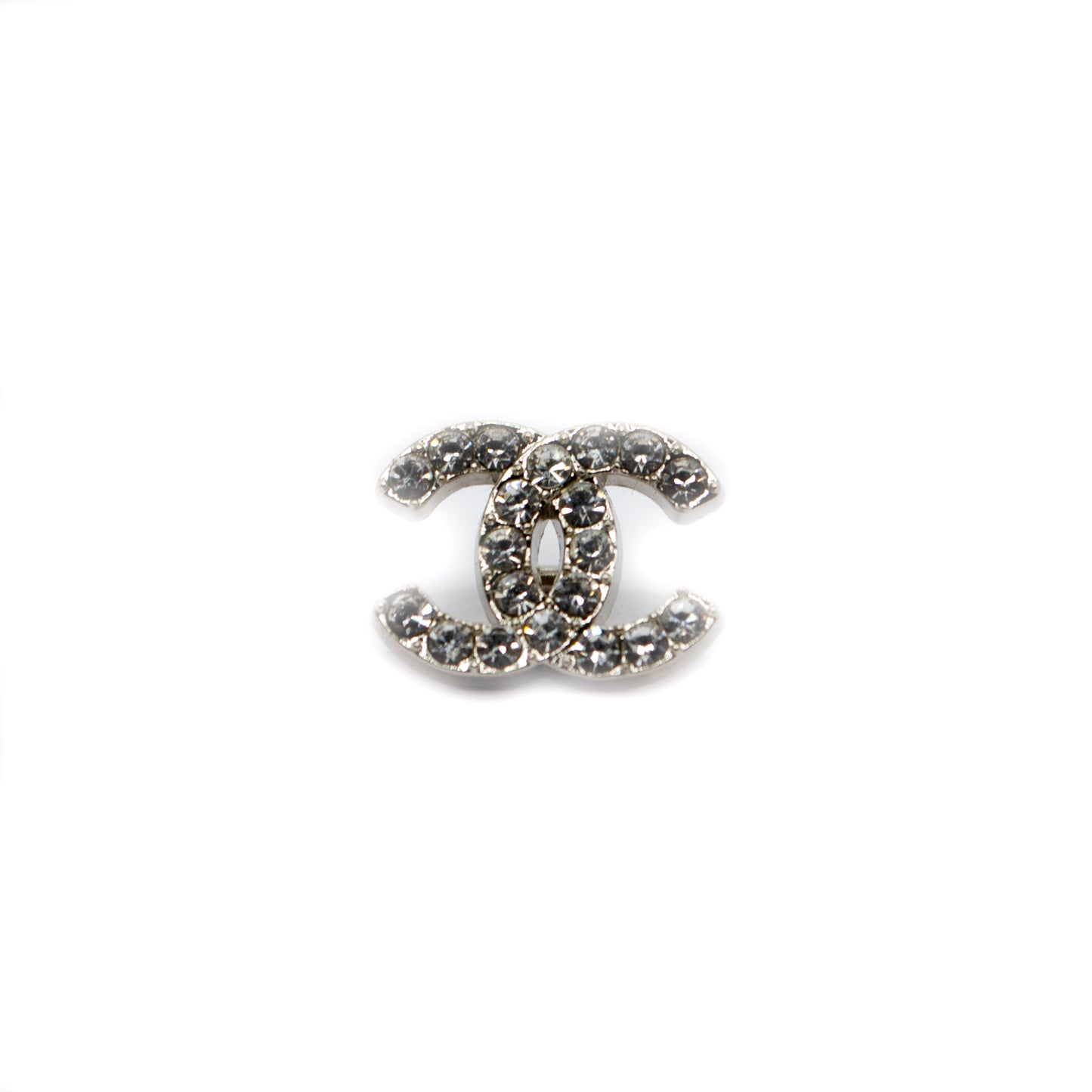 Designer Initials CC  Crystals Metal Button