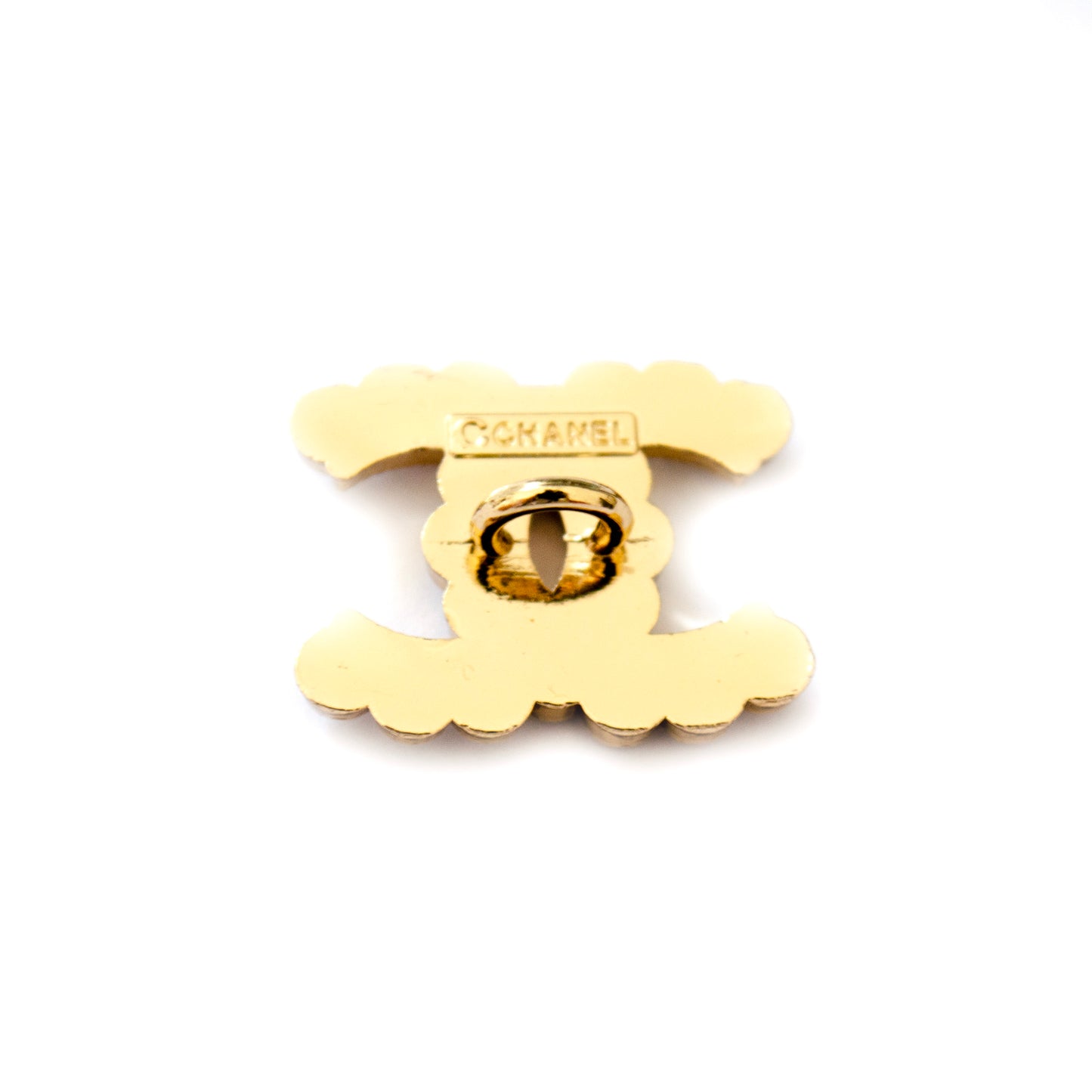 Designer CC Initials Button with Rhinestones