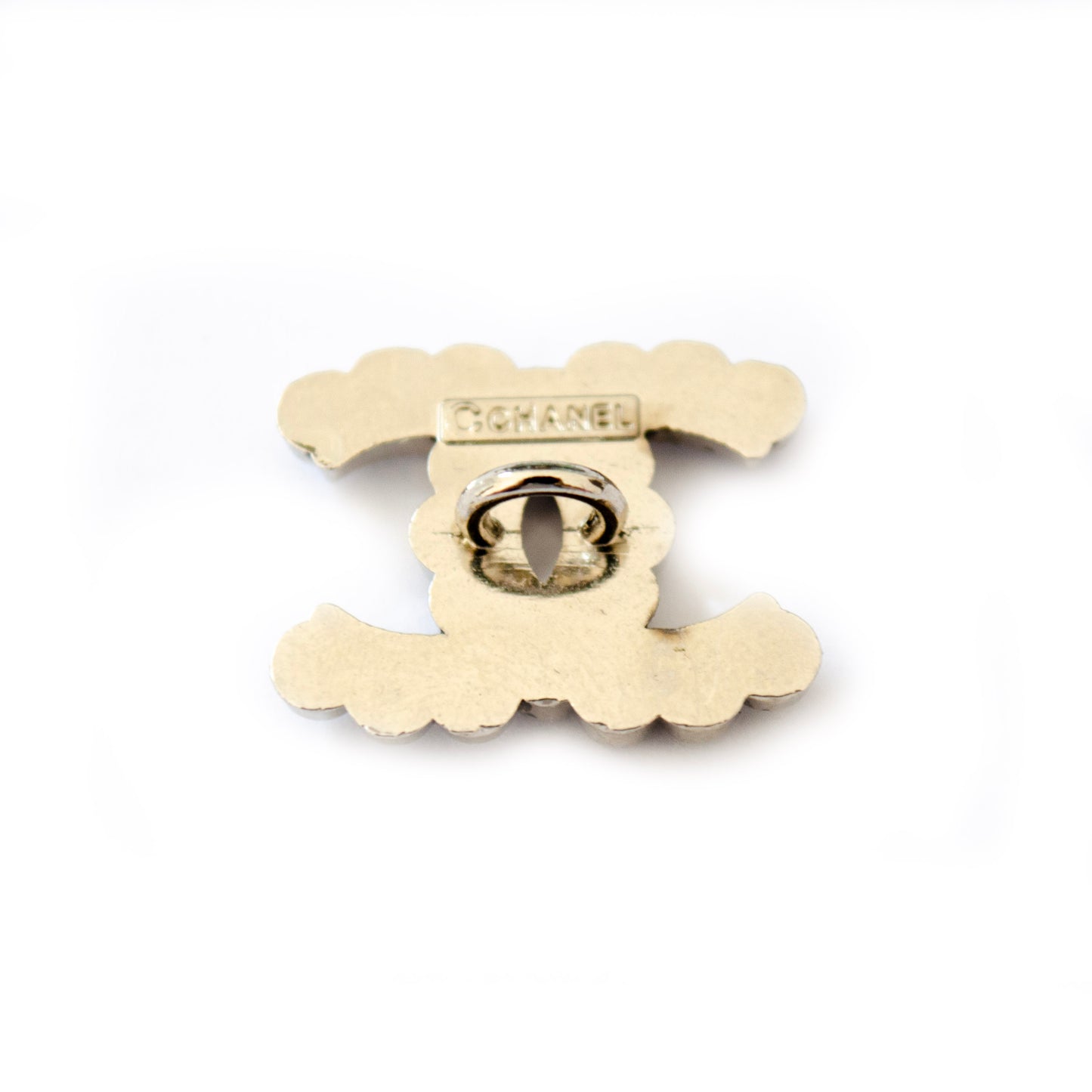 Designer CC Initials Button with Rhinestones