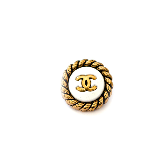 Initials CC Aged Gold Colour Metal Button