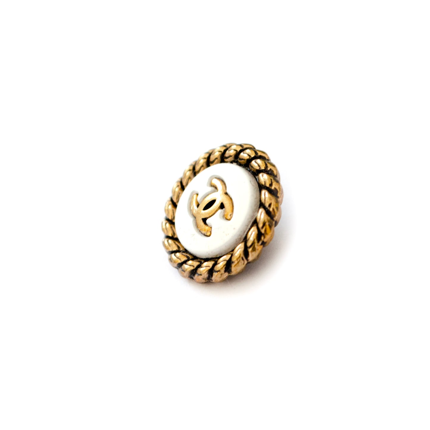 Initials CC Aged Gold Colour Metal Button