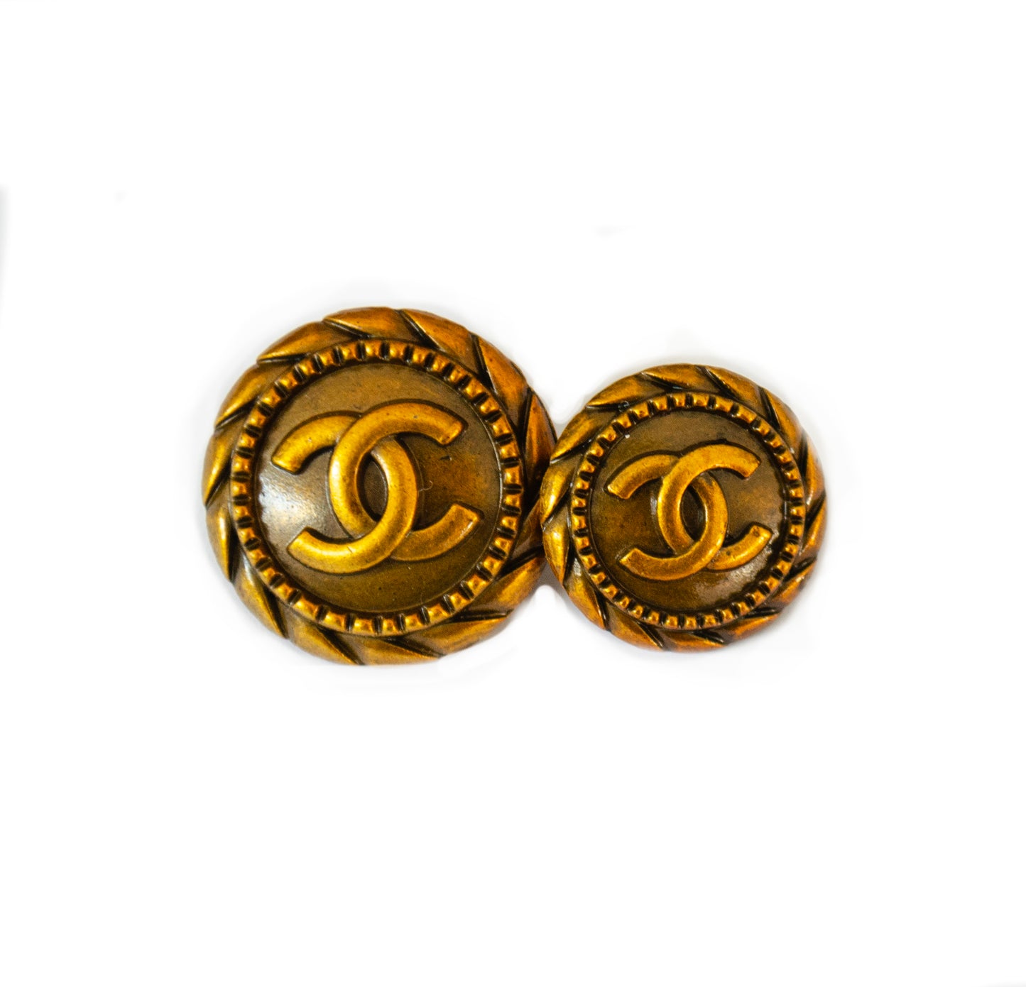 Initials Copper Colour Metal Button . 2 Sizes